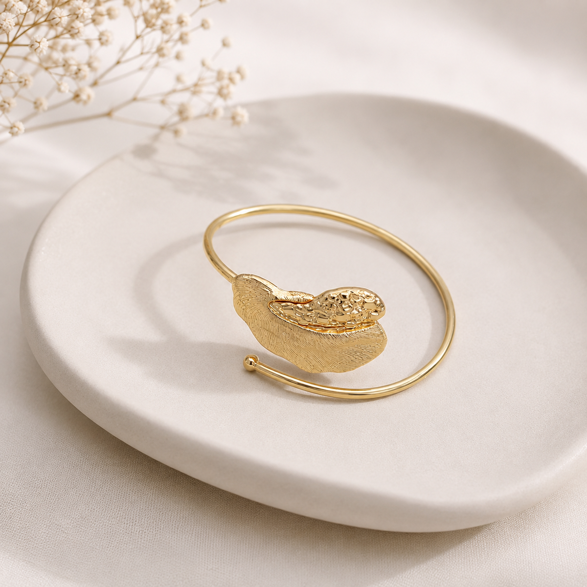 Bracelete Nuance Coração Trabalhado Ouro 18k