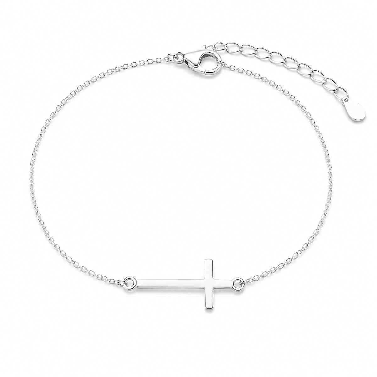 Pulseira Cruz Horizontal Prata 925