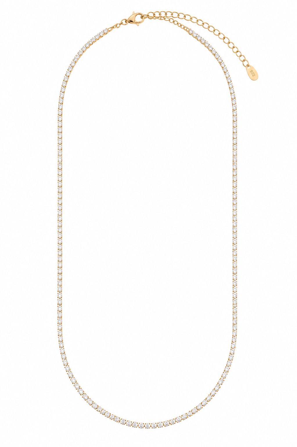 Colar Riviera Cristal Ouro 18k