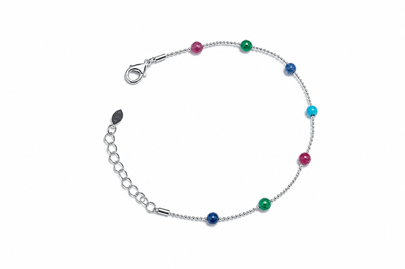 Pulseira Pedra Natural Collor Ródio Branco