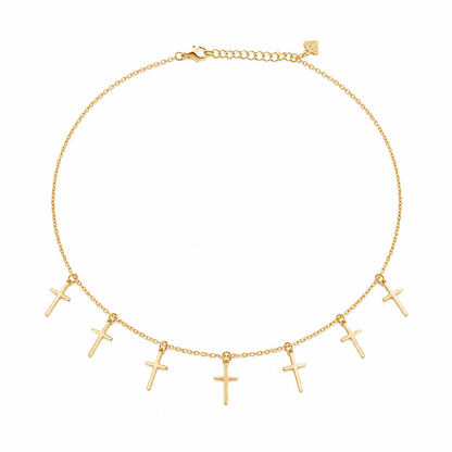 Choker Cartier com Cruz Ouro 18k