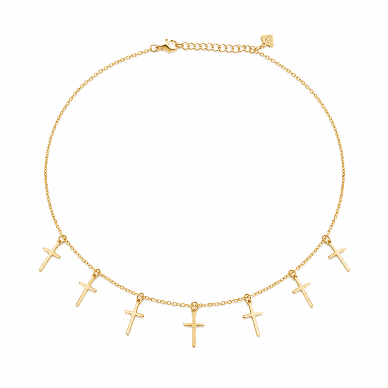 Choker Cartier com Cruz Ouro 18k