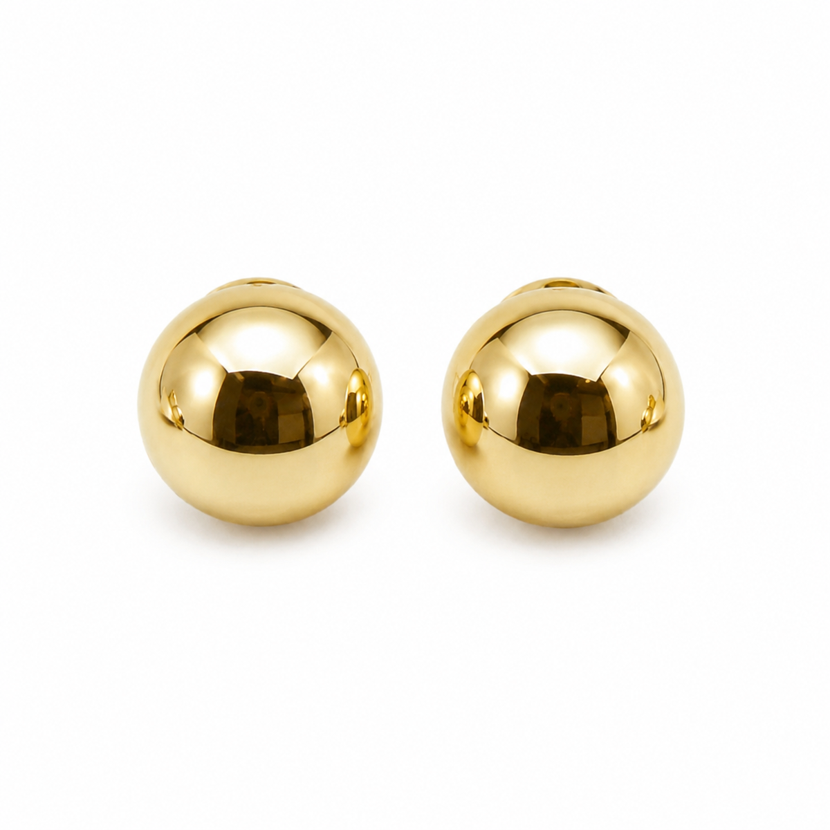 Brinco Botão Médio Ouro 18k