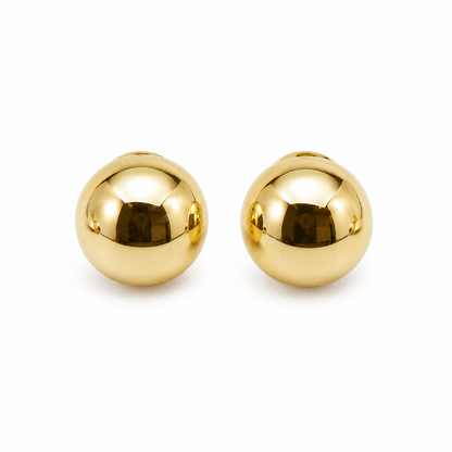 Brinco Botão Médio Ouro 18k