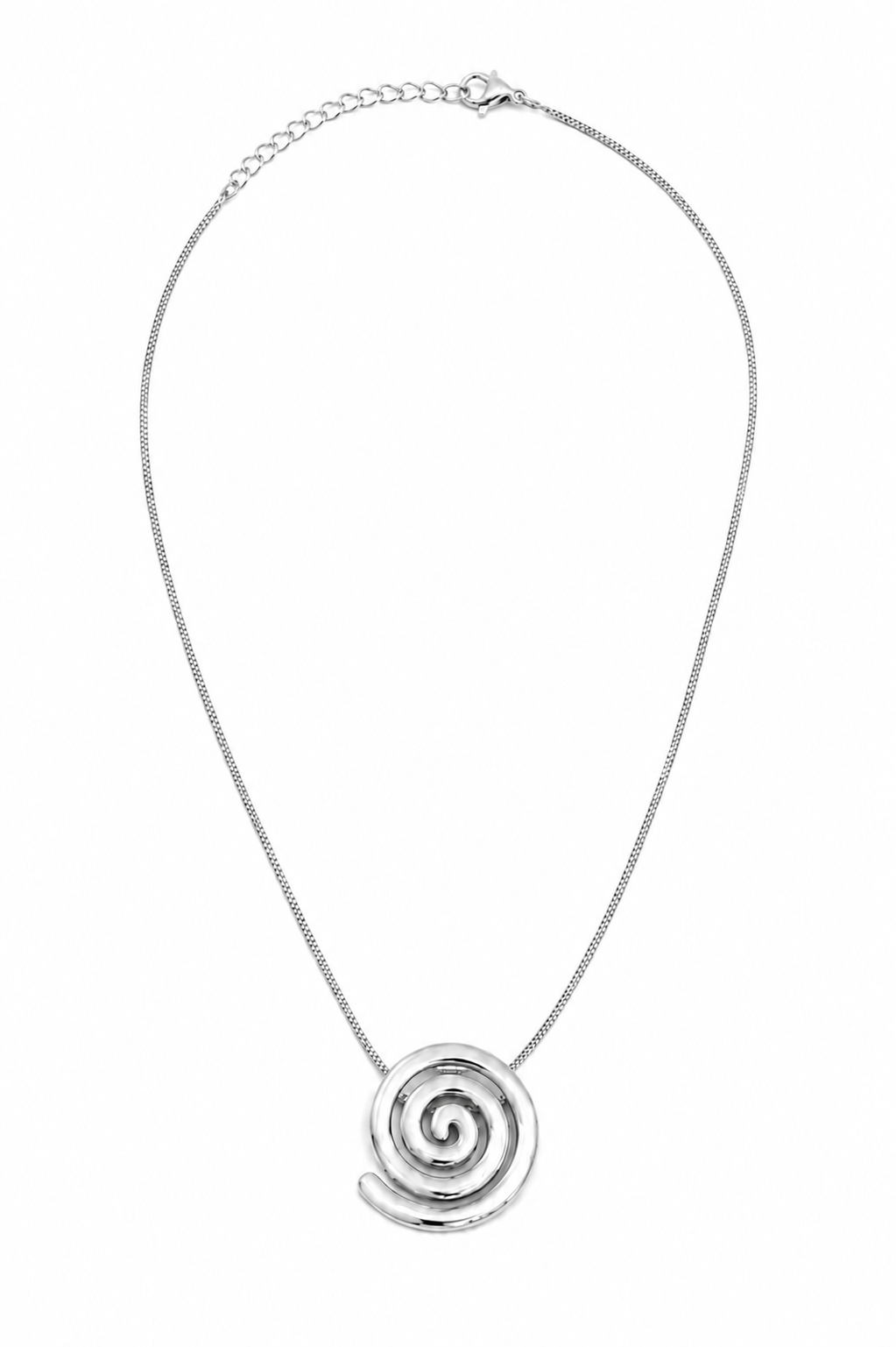 Colar Caracol Vazado Ródio Branco