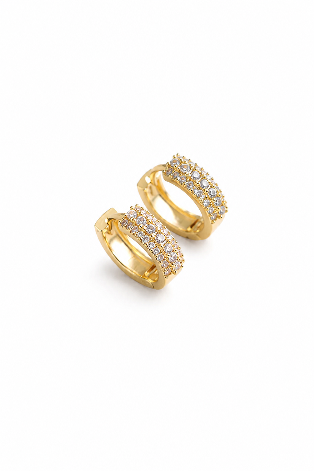 Brinco Argola Treviso Cravejada Ouro 18k