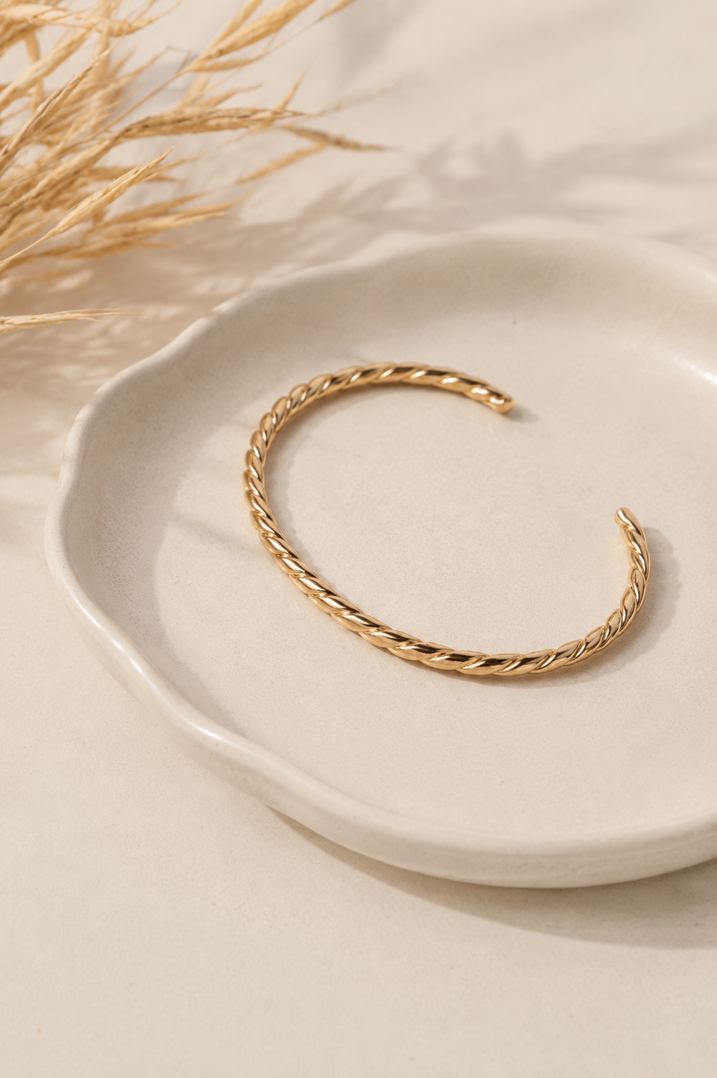Bracelete Trabalhado Torcido Ouro 18k