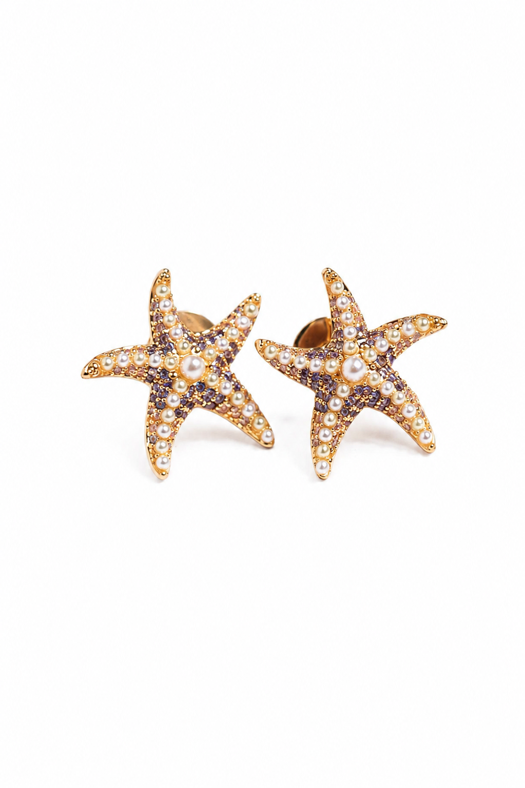 Brinco Ocean Queen Ametista Ouro 18k
