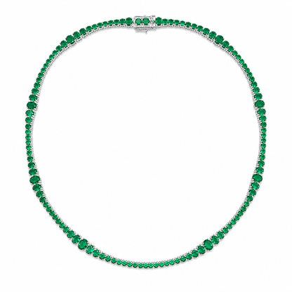 Colar Riviera Royale Esmeralda Ródio Branco