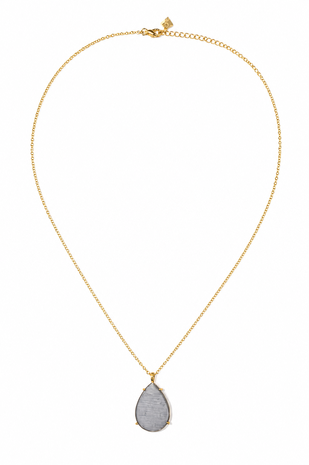 Colar Pedra Natural Ouro 18k