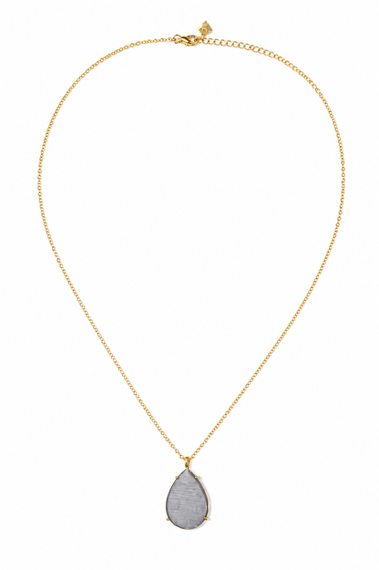 Colar Pedra Natural Ouro 18k