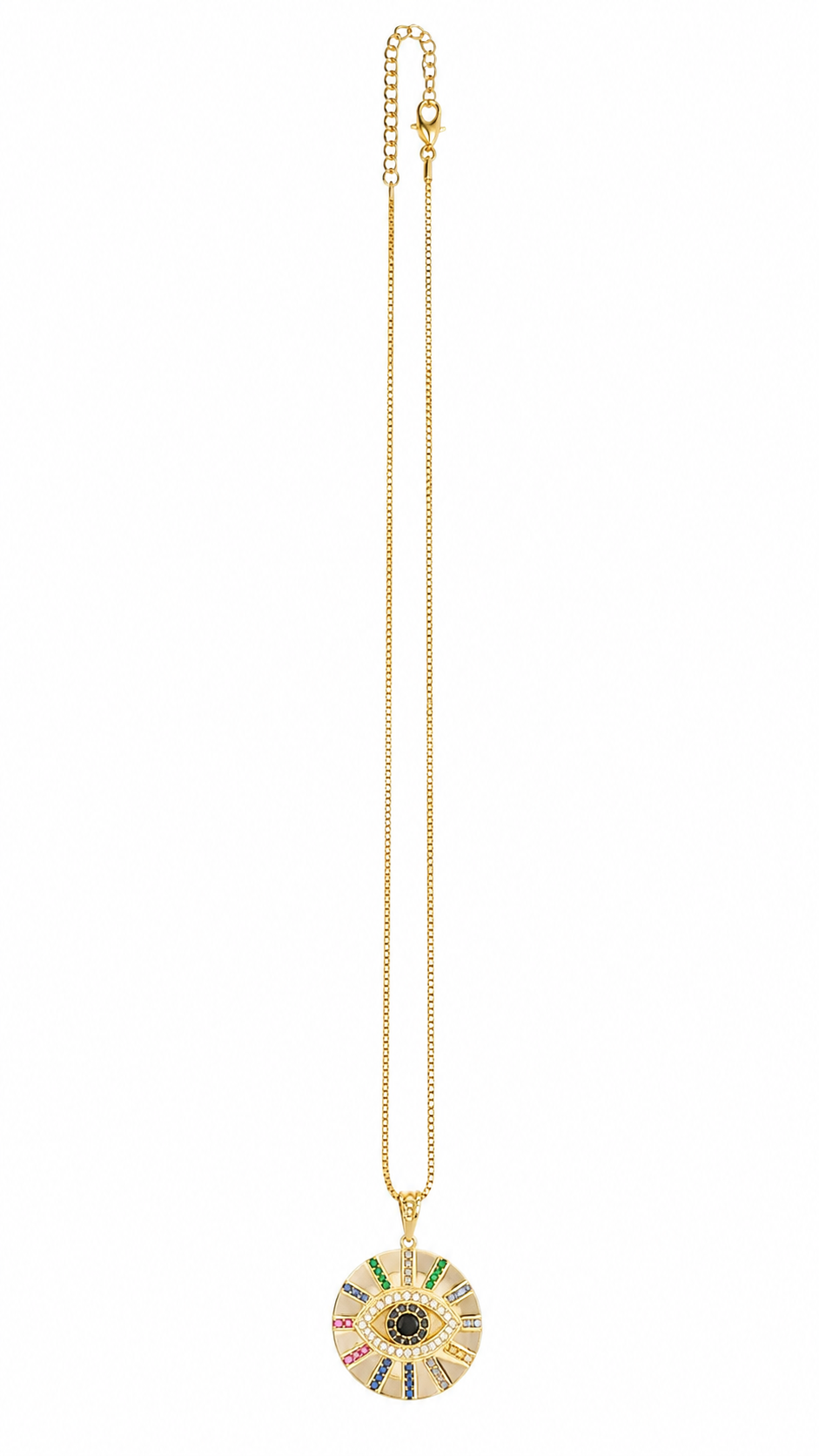 Colar Olho Grego Cravejado Color Ouro 18k