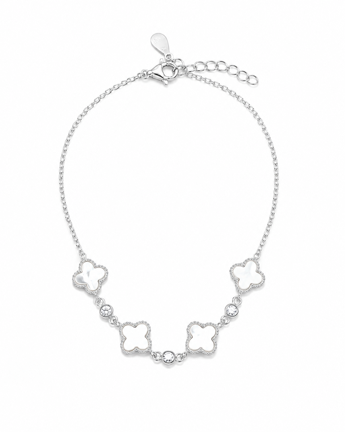 Pulseira Van Cleef Perolado Cravejado Prata 925