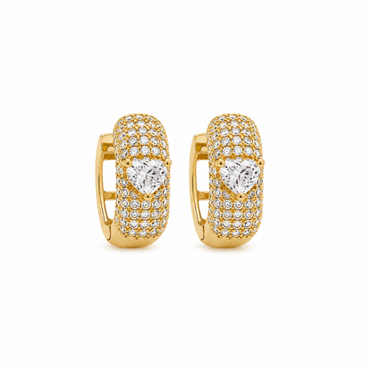 Brinco Argola Majesté Cravejada P Cristal Ouro 18k