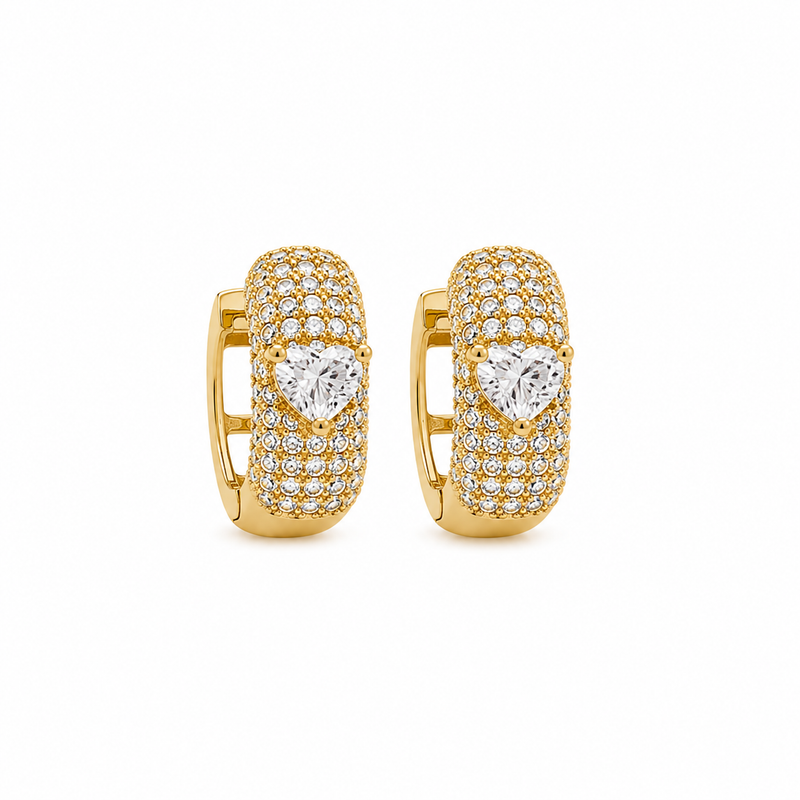 Brinco Argola Majesté Cravejada P Cristal Ouro 18k