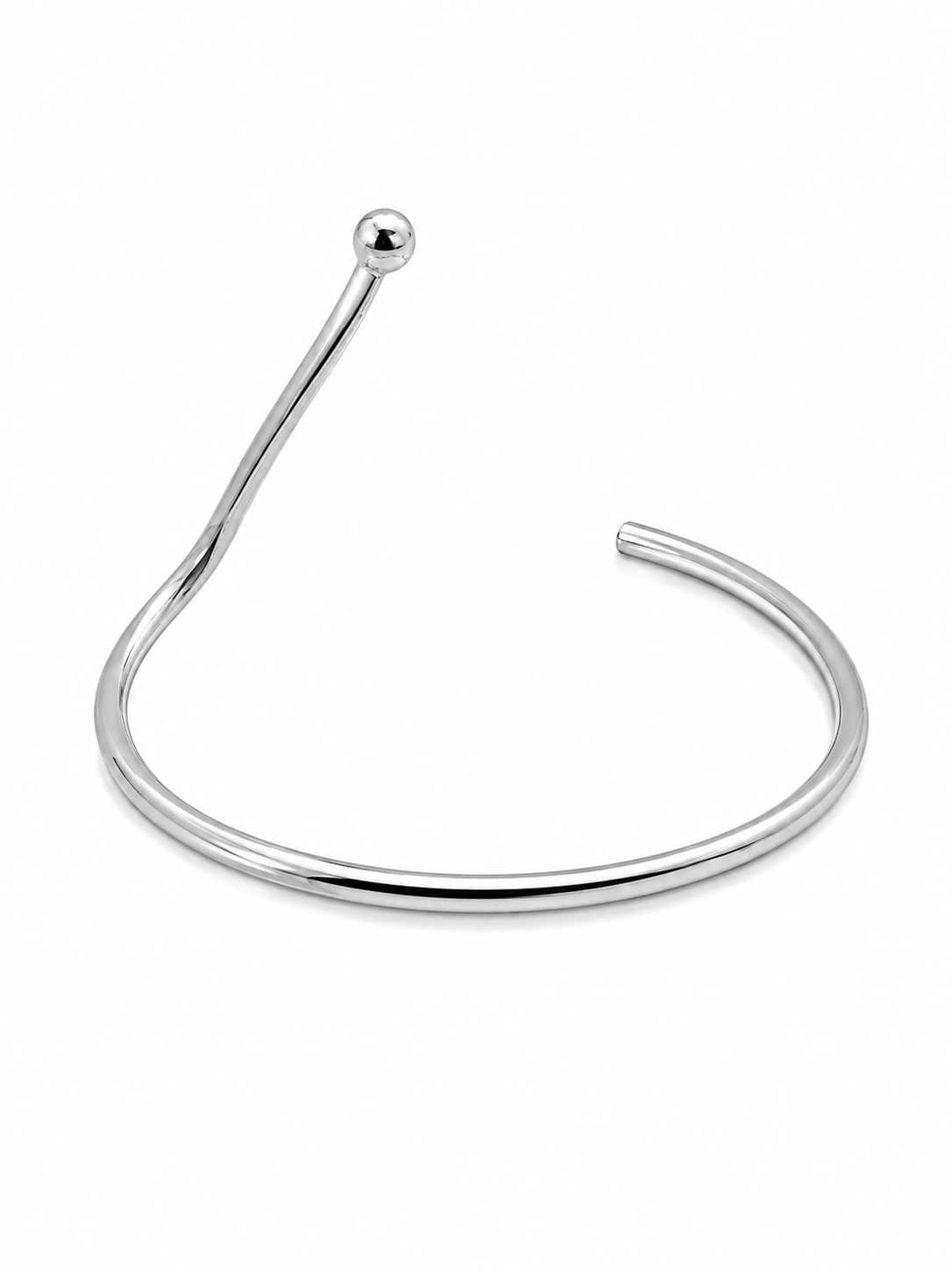 Bracelete Slim Esfera Ródio Branco
