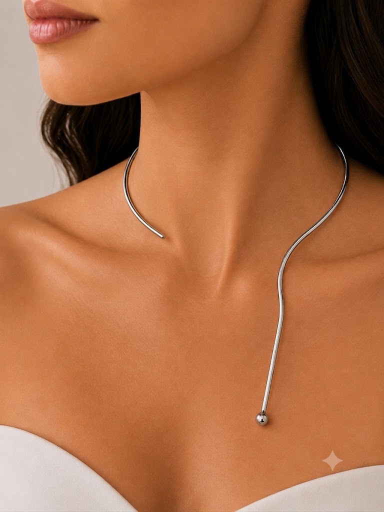 Choker Aro Basic Ródio Branco