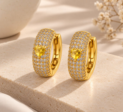 Scarlat SKU 15115 foto 2 | Brinco Argola Majesté Cravejada G Ouro 18k
