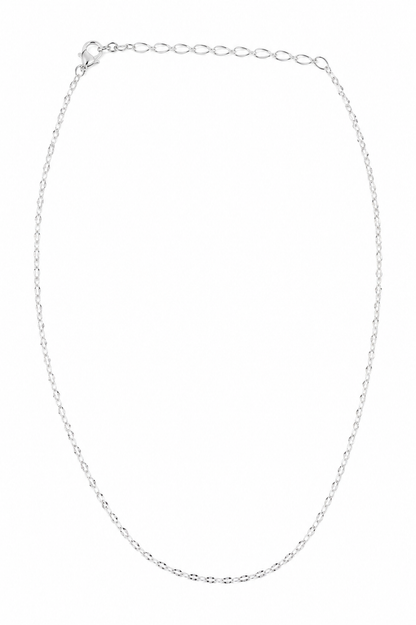 Choker Mini Elos Ovais Ródio Branco