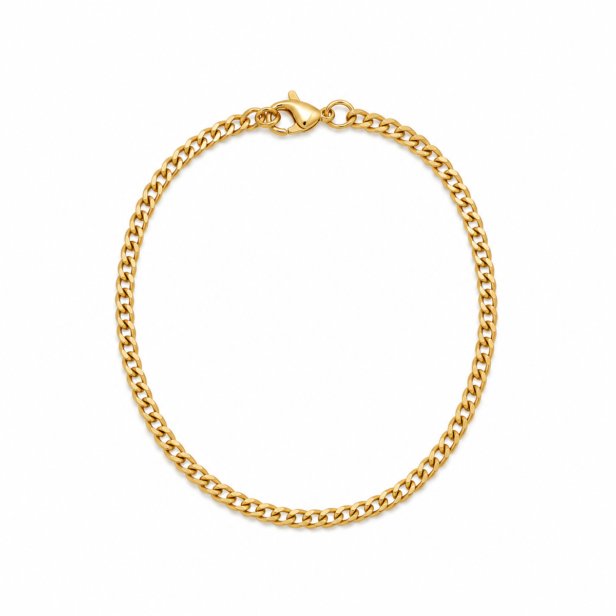 Pulseira Masculina Elo Um por Um Groumet Minimal Ouro 18k