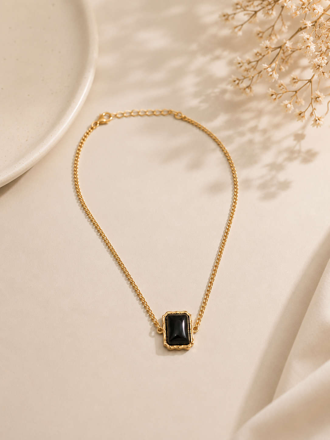 Colar Nobre Instinto Ônix Ouro 18k