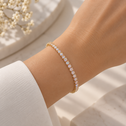 Pulseira Riviera Três Pontas Furta-Cor Ouro 18k