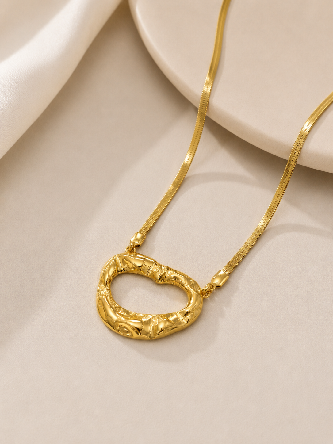 Colar Laminada Orgânico Ouro 18k