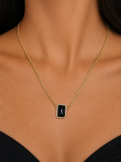 Colar Nobre Instinto Ônix Ouro 18k