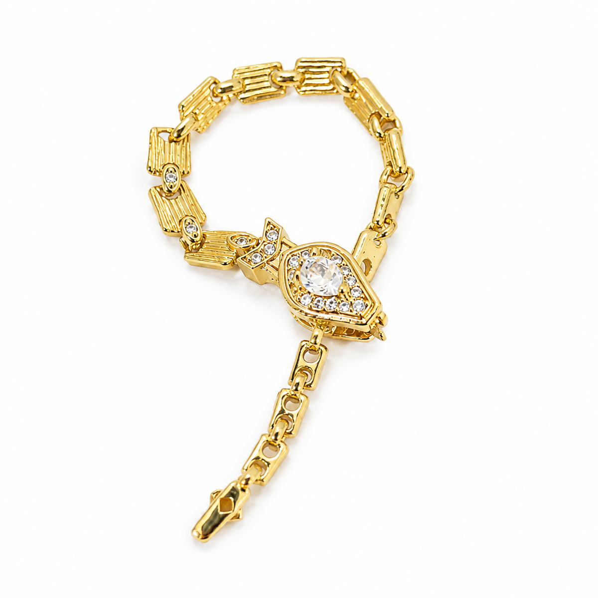 Anel Chroma Inspiração Regulável Snack Cravejada Ouro 18k