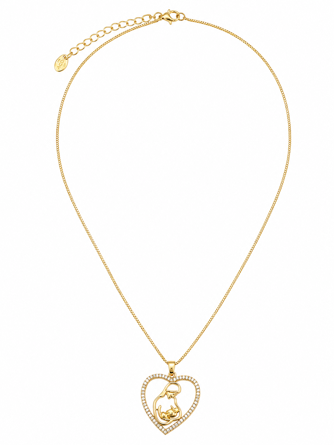 Colar Coração Mãe e Filho Ouro 18k