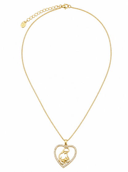 Colar Coração Mãe e Filho Ouro 18k