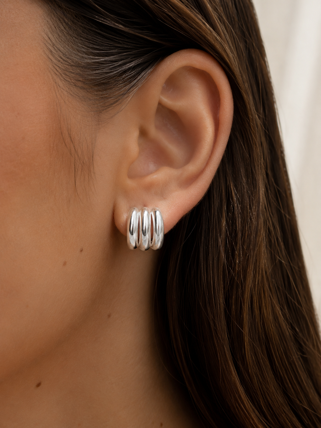 Brinco Ear Cuf Triplo Prata 925
