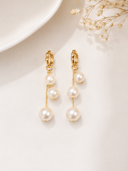 Brinco Elegance Pérola Ouro 18k