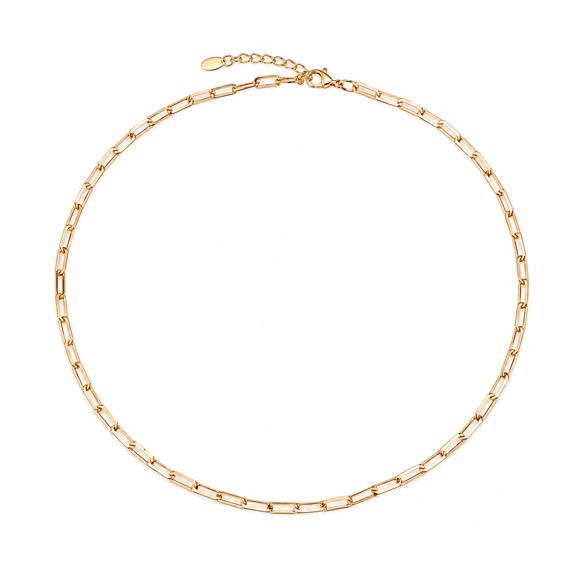 Choker Elo 1x1 Alongado Ouro 18k