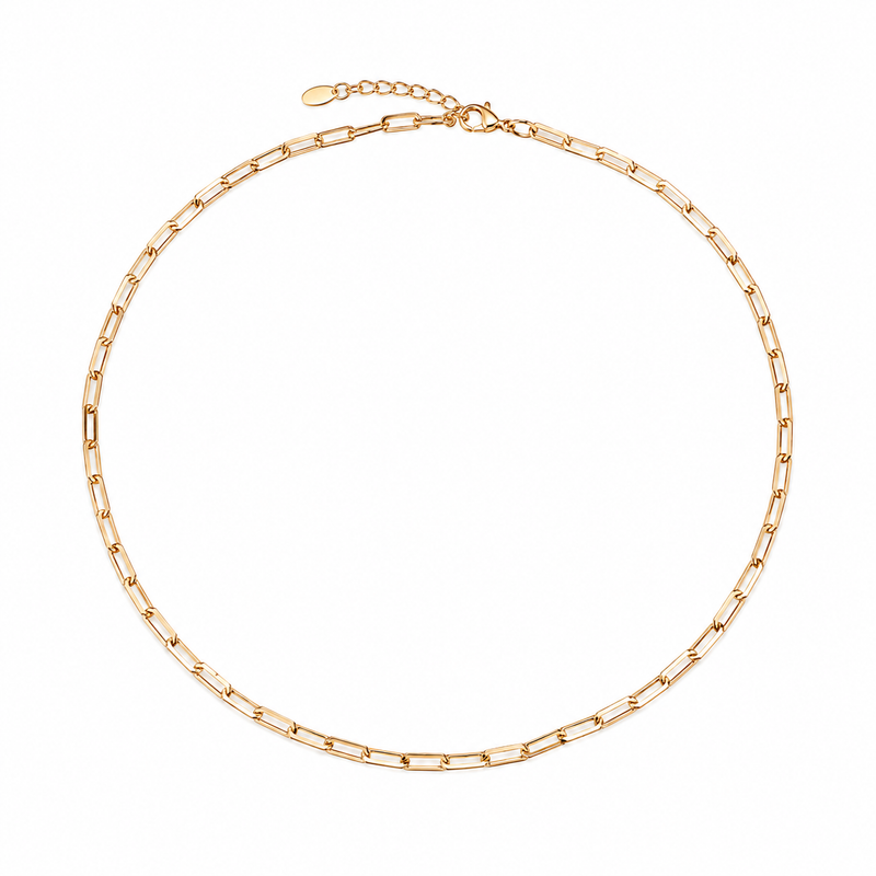 Choker Elo 1x1 Alongado Ouro 18k
