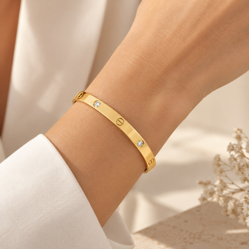 Bracelete Alta Joalheria com Zircônia Ouro 18k