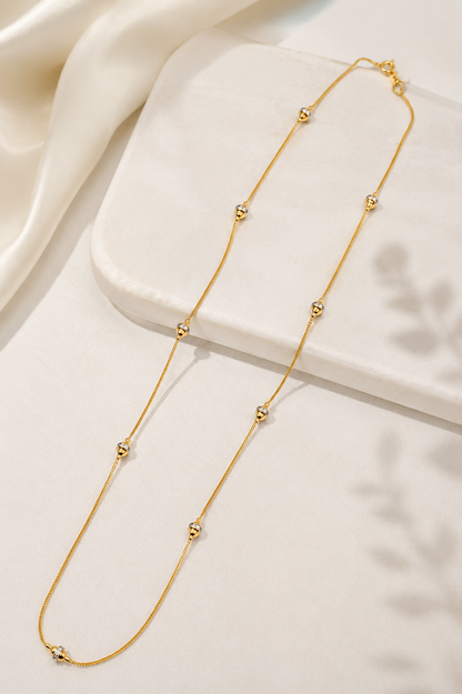 Colar Veneziana com Cristais Ouro 18k