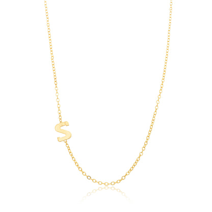 Colar Letra S Personalizado Folheado em Ouro 18K