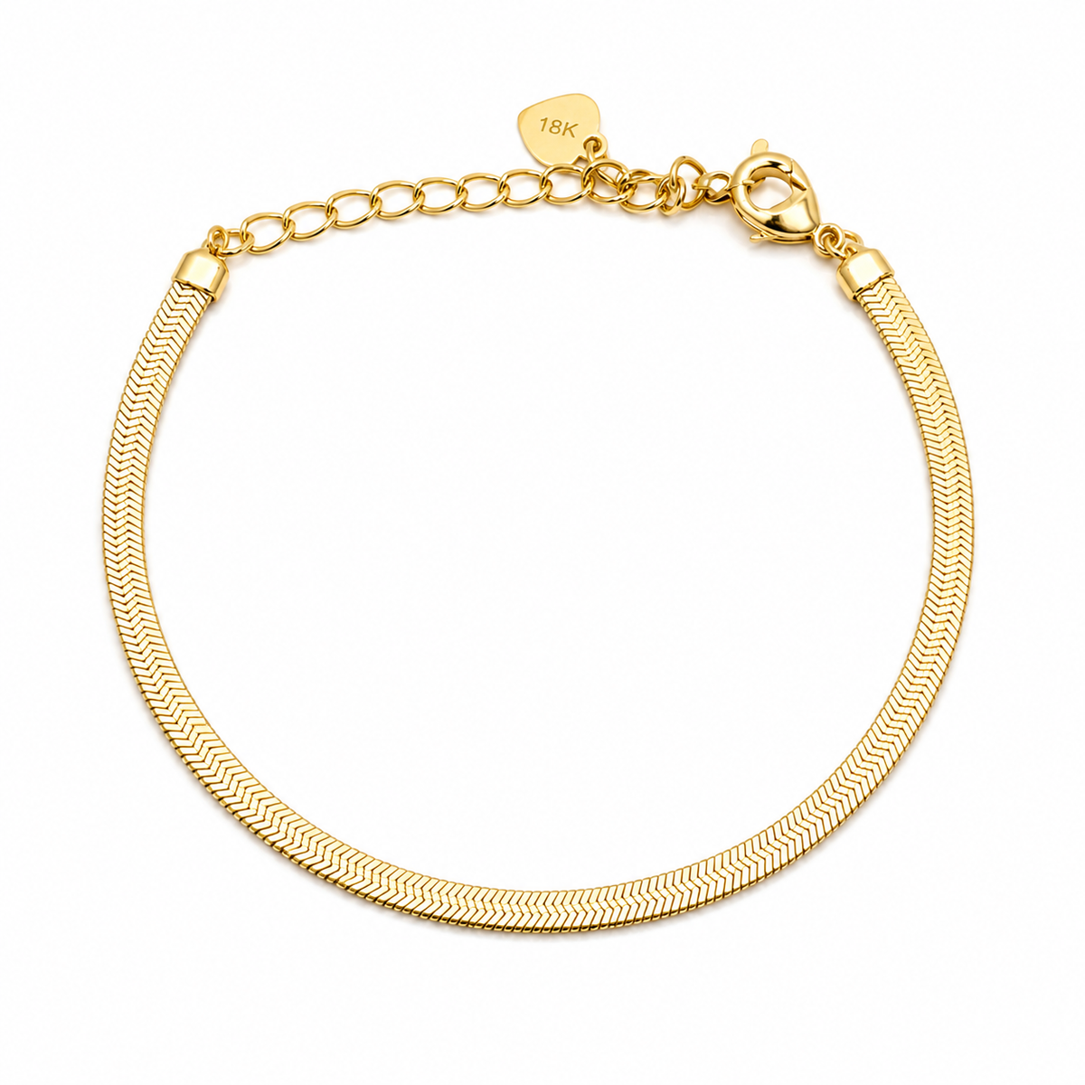 Pulseira Fita Laminada 3mm Ouro 18k
