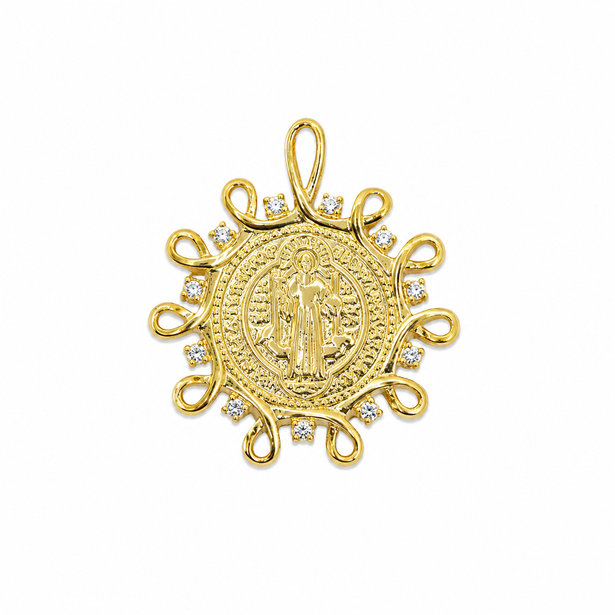 Pingente Medalha de São Bento Ouro 18k