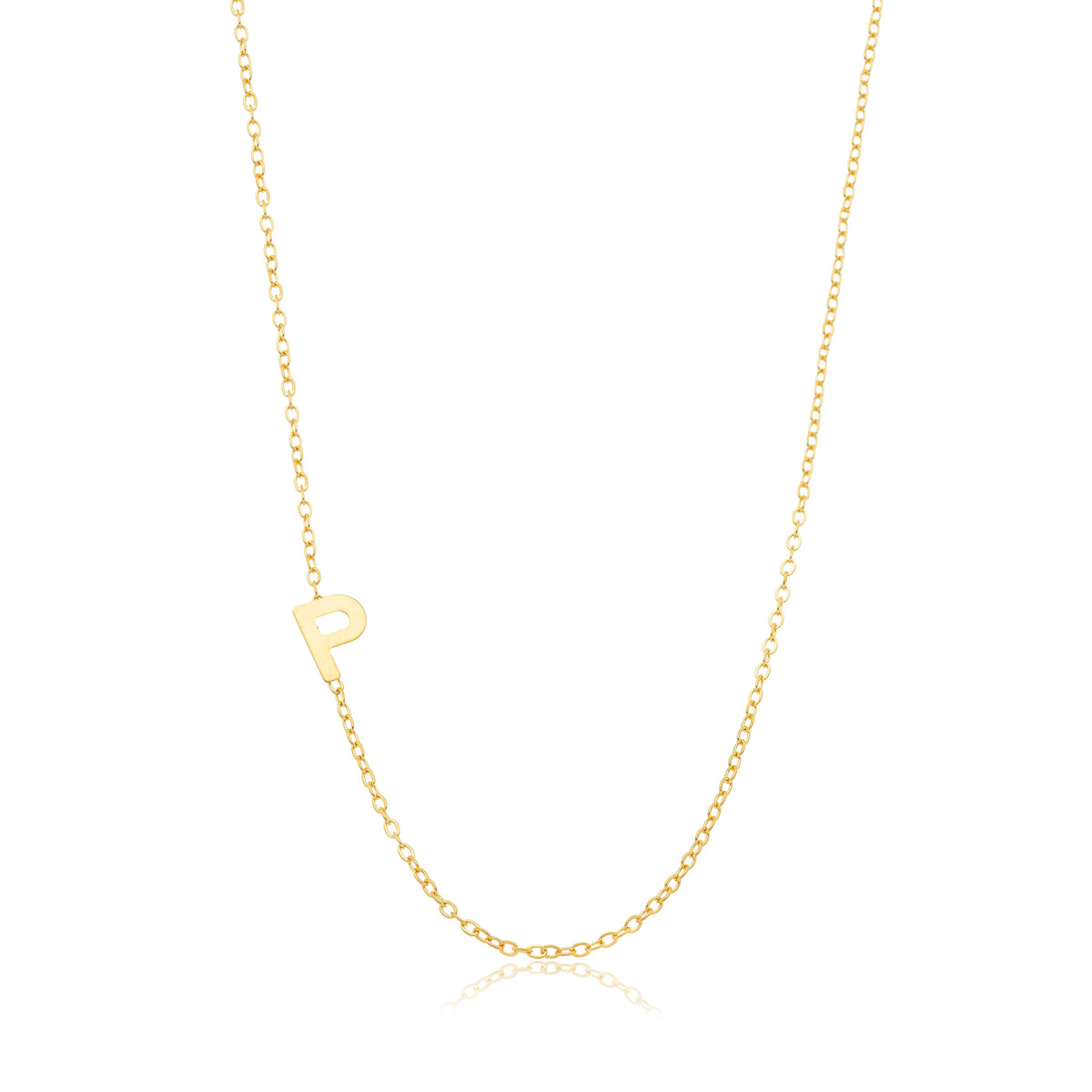 Colar Letra P Personalizado Folheado em Ouro 18K