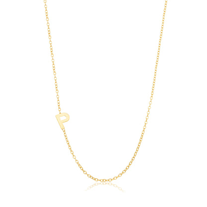 Colar Letra P Personalizado Folheado em Ouro 18K