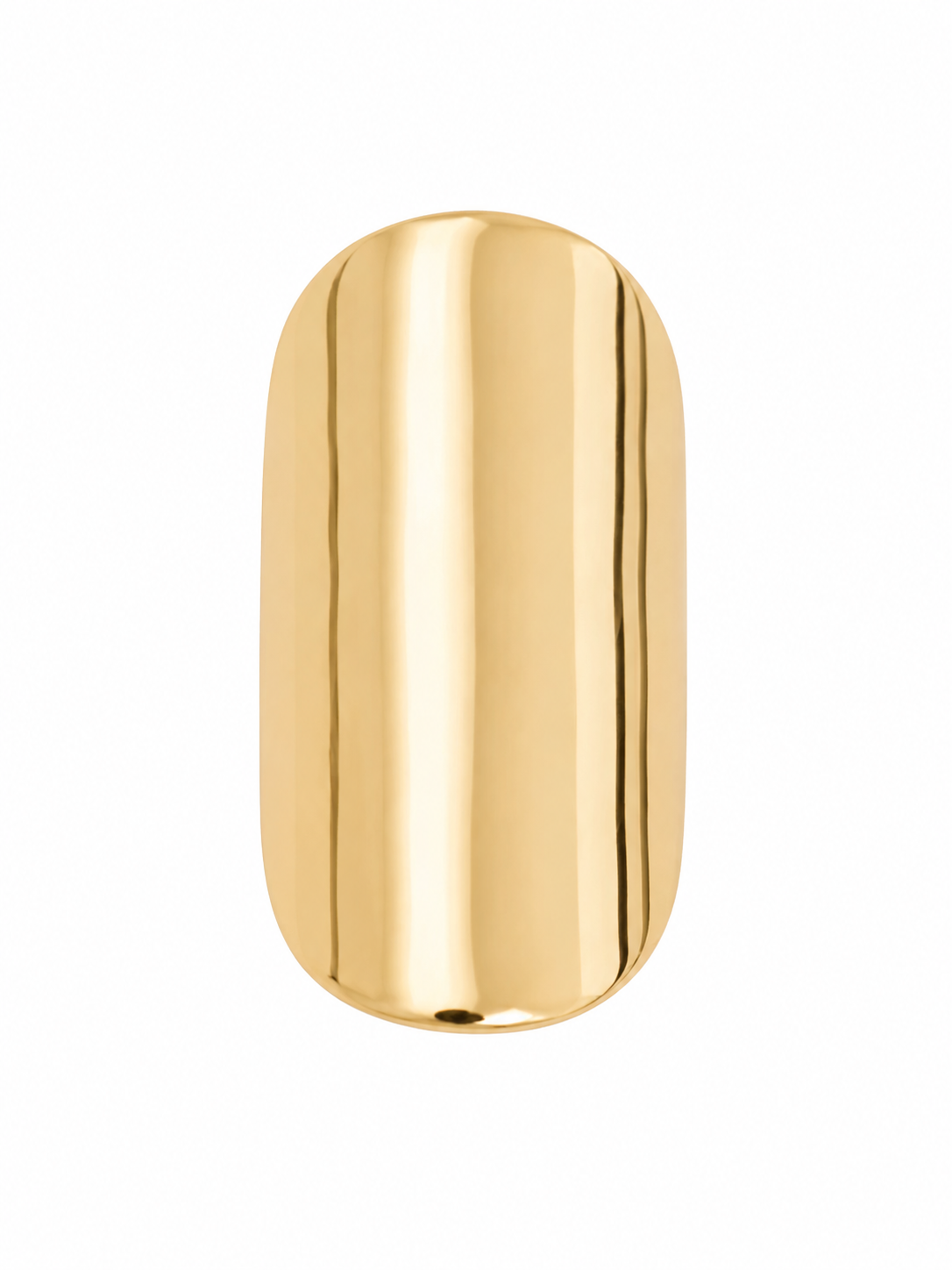 Anel Oval Alongado Liso Regulável Ouro 18k