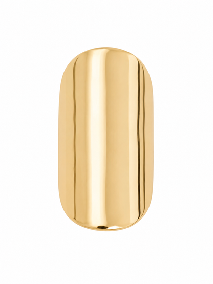 Anel Oval Alongado Liso Regulável Ouro 18k