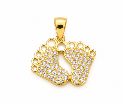 Pingente Pezinho Cravejado Ouro 18k
