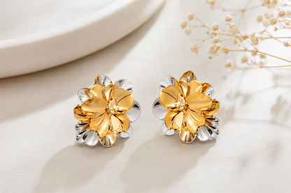 Brinco Florença Bicolor Ouro 18k