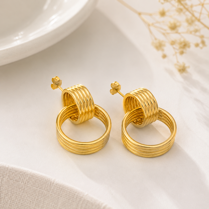 Brinco Cinco Fios Ouro 18k