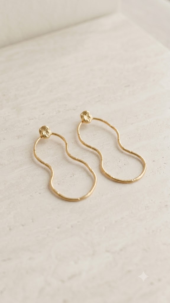 Brinco Essence Orgânico Ouro 18k