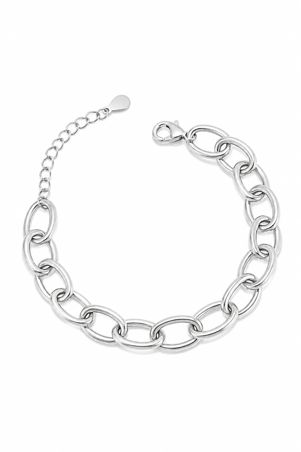 Pulseira Elo G Ródio Branco