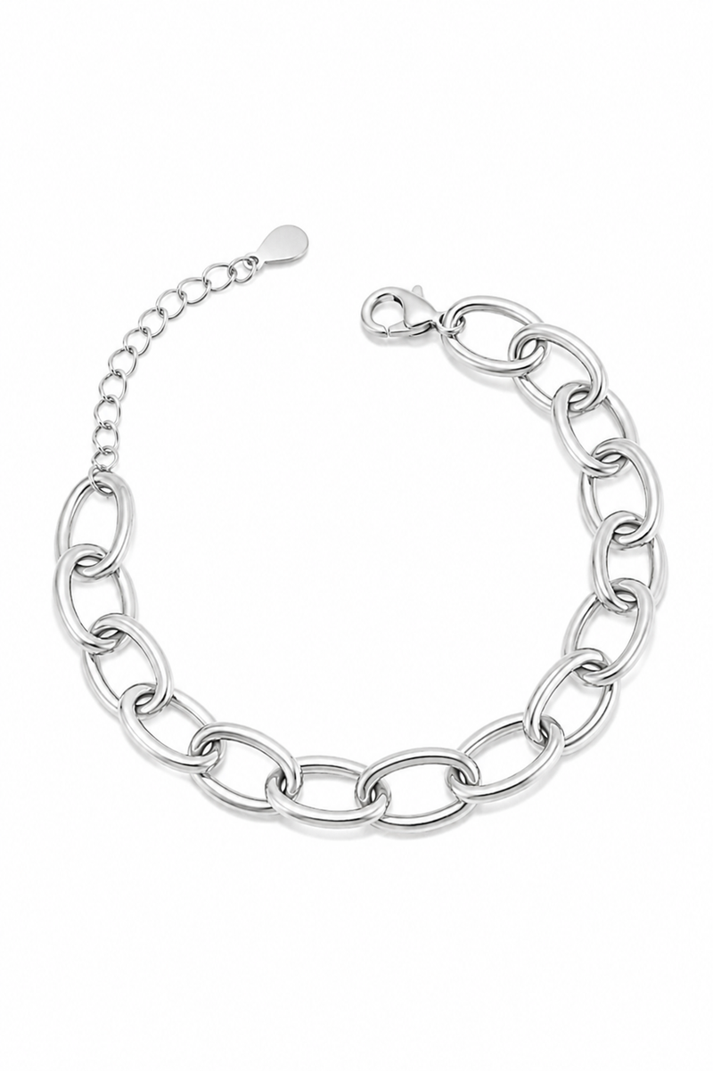 Pulseira Elo G Ródio Branco